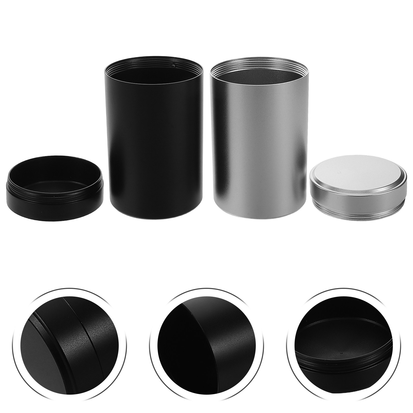 Food Storage Plastic Container - 2-częściowy zestaw metalowych słoików z aluminium,