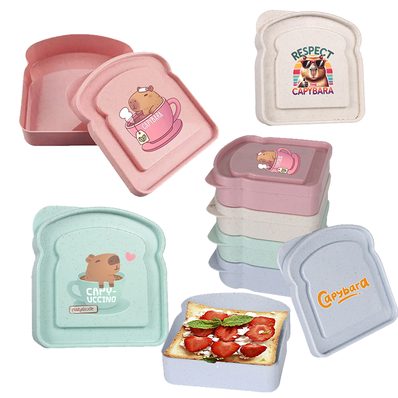 Food Storage Plastic Container - Pojemnik na kanapki z kapibarą, pojemnik