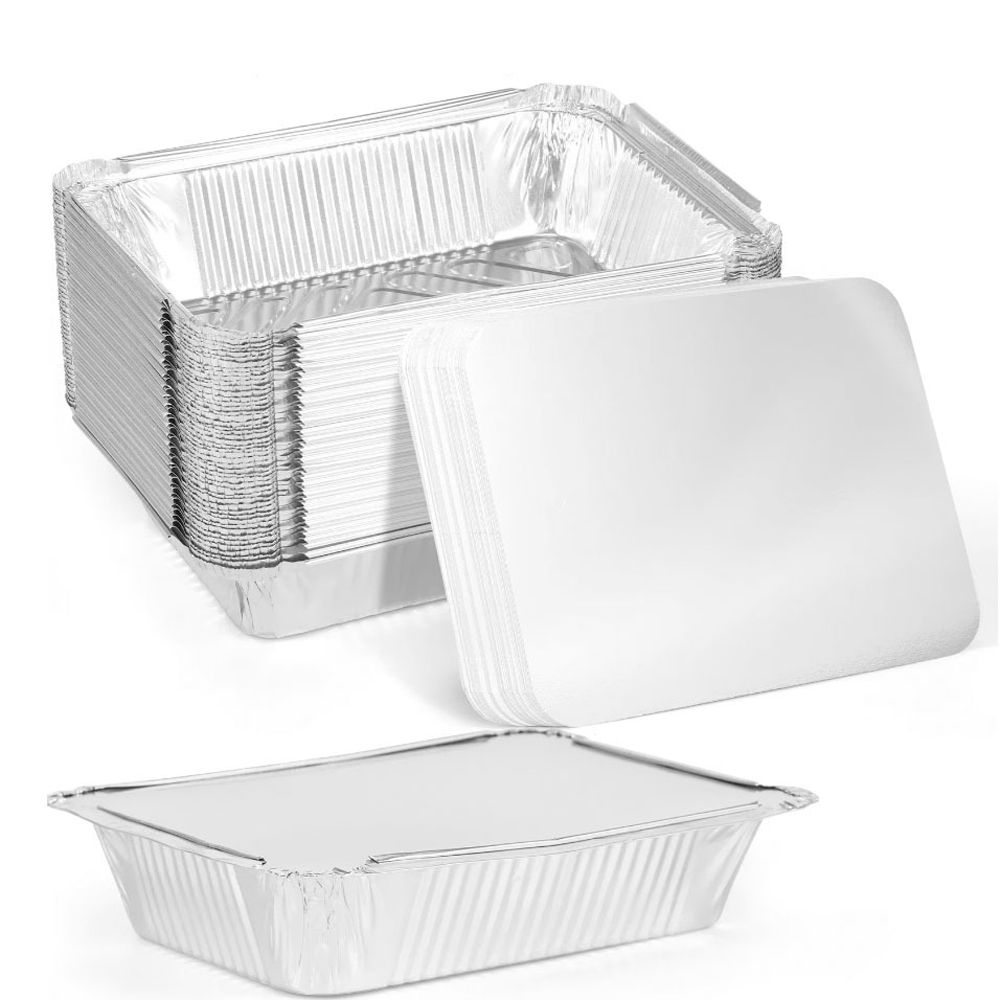 Food Storage Aluminum - 10 SZTUK Nowe z pokrywkami Tace