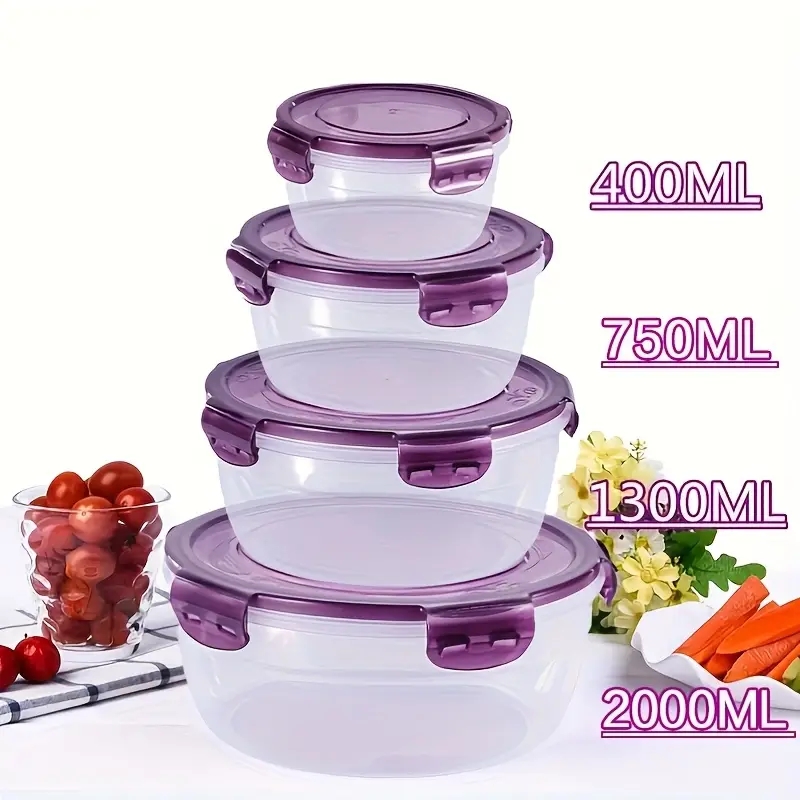 Food Storage Plastic Container - 4 Plastikowe pojemniki na żywność, pudełka