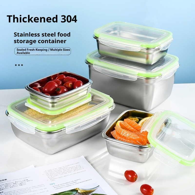 Food Storage Containers Set - Zestaw pojemników na lunch ze stali