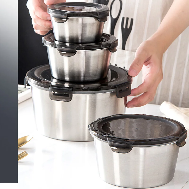 Food Storage With Colander - 304 ze stali nierdzewnej Bento pudełko