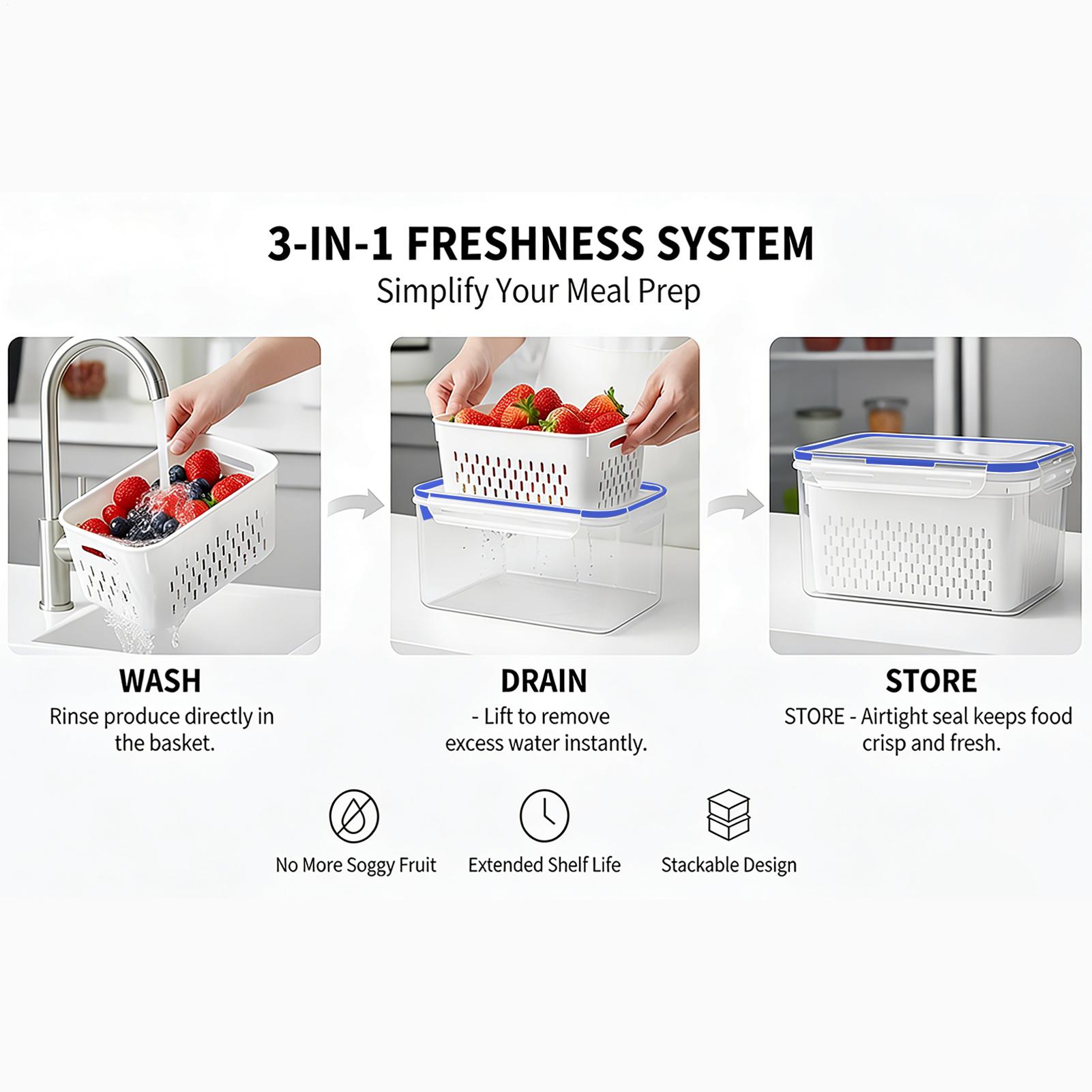 Pojemnik na żywność 4 w 1, prz – Food Storage With Colander recenzja i cena