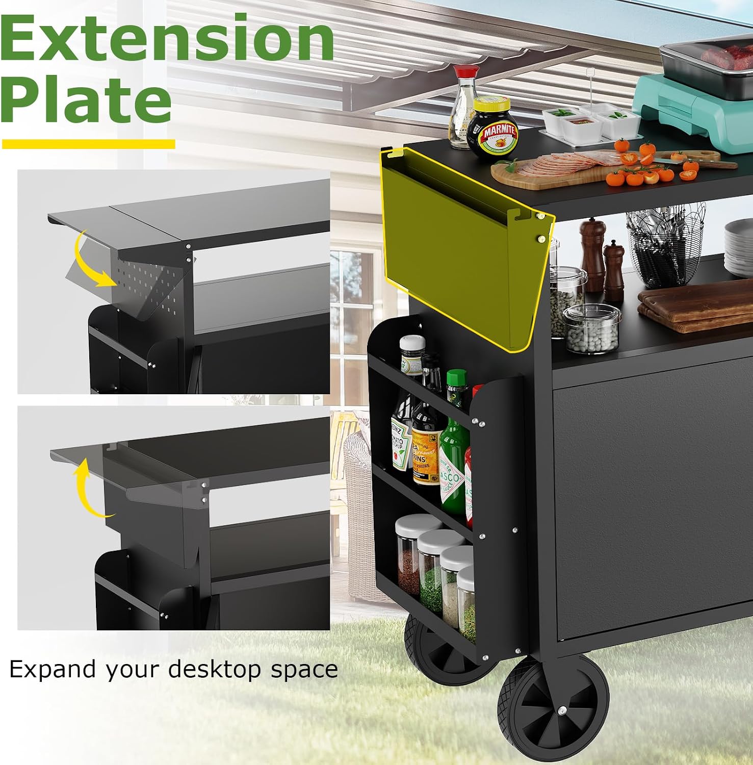 Wózek-grill zewnętrzny ze stoł – Storage Food Prep recenzja i cena