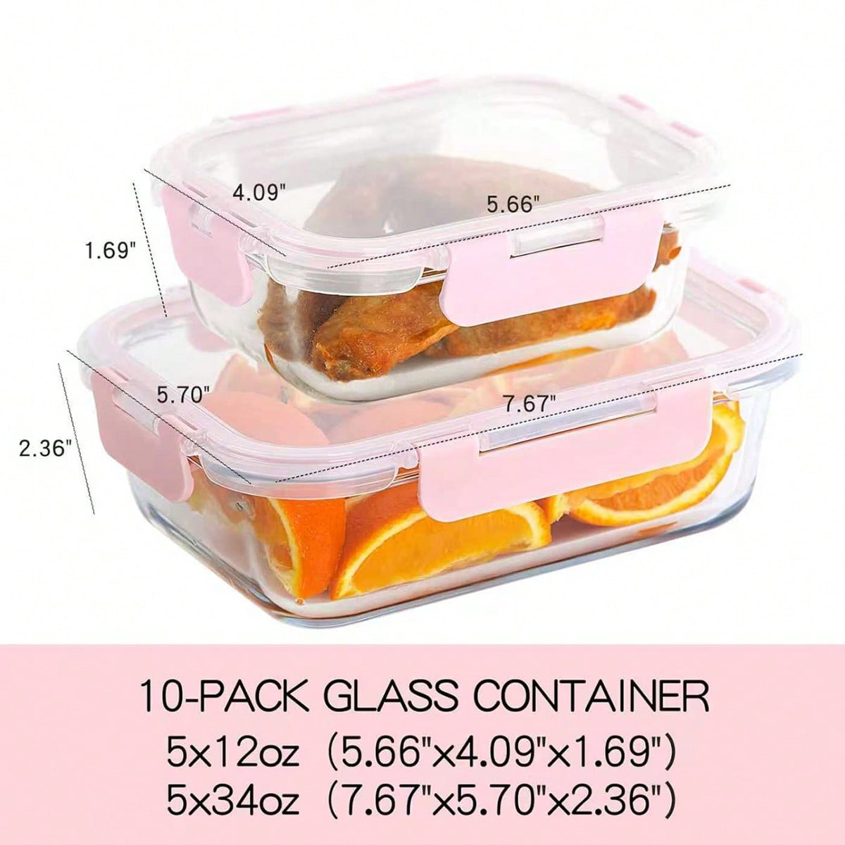 10 sztuk szklanych pojemników  – Food Storage With Colander recenzja i cena