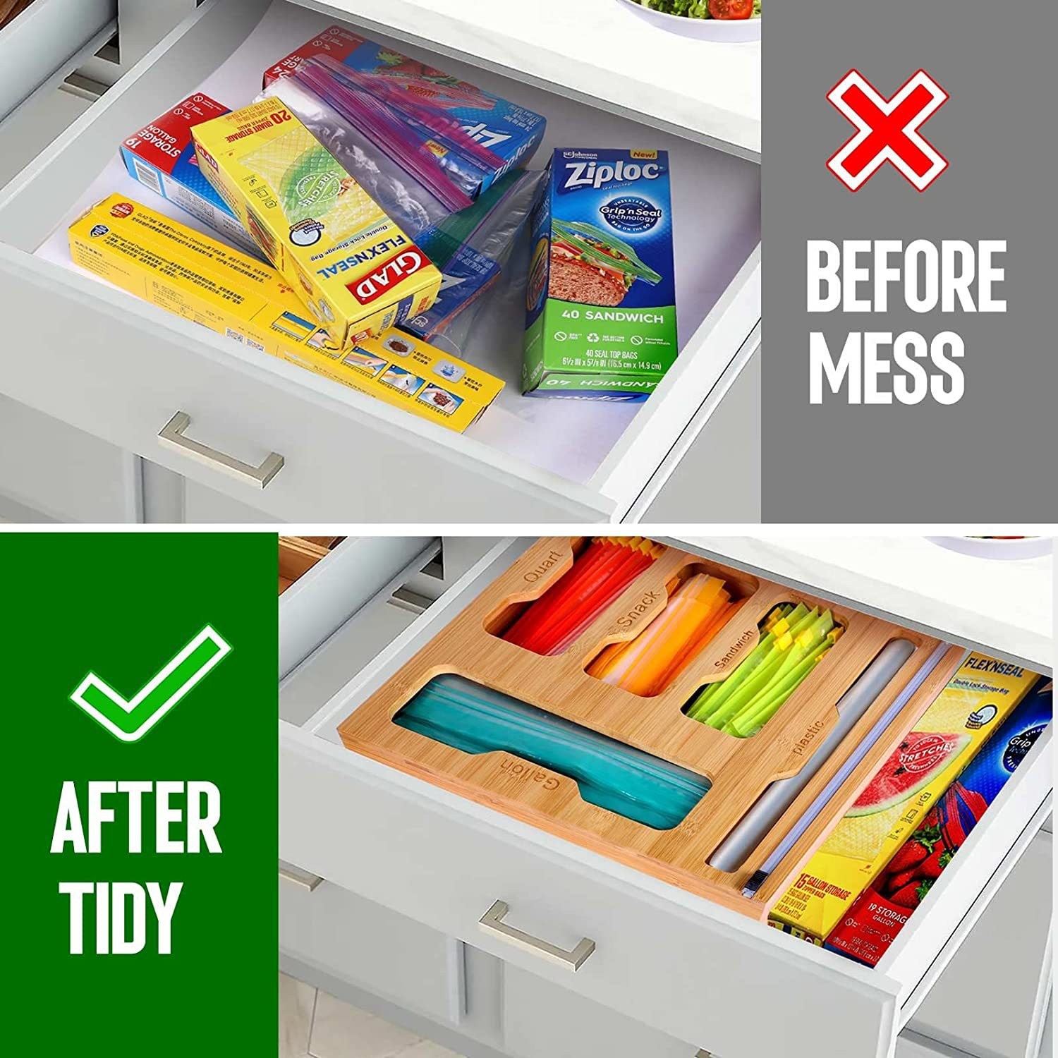 Bambusowy uchwyt na torebkę na – Food Storage Dispenser recenzja i cena