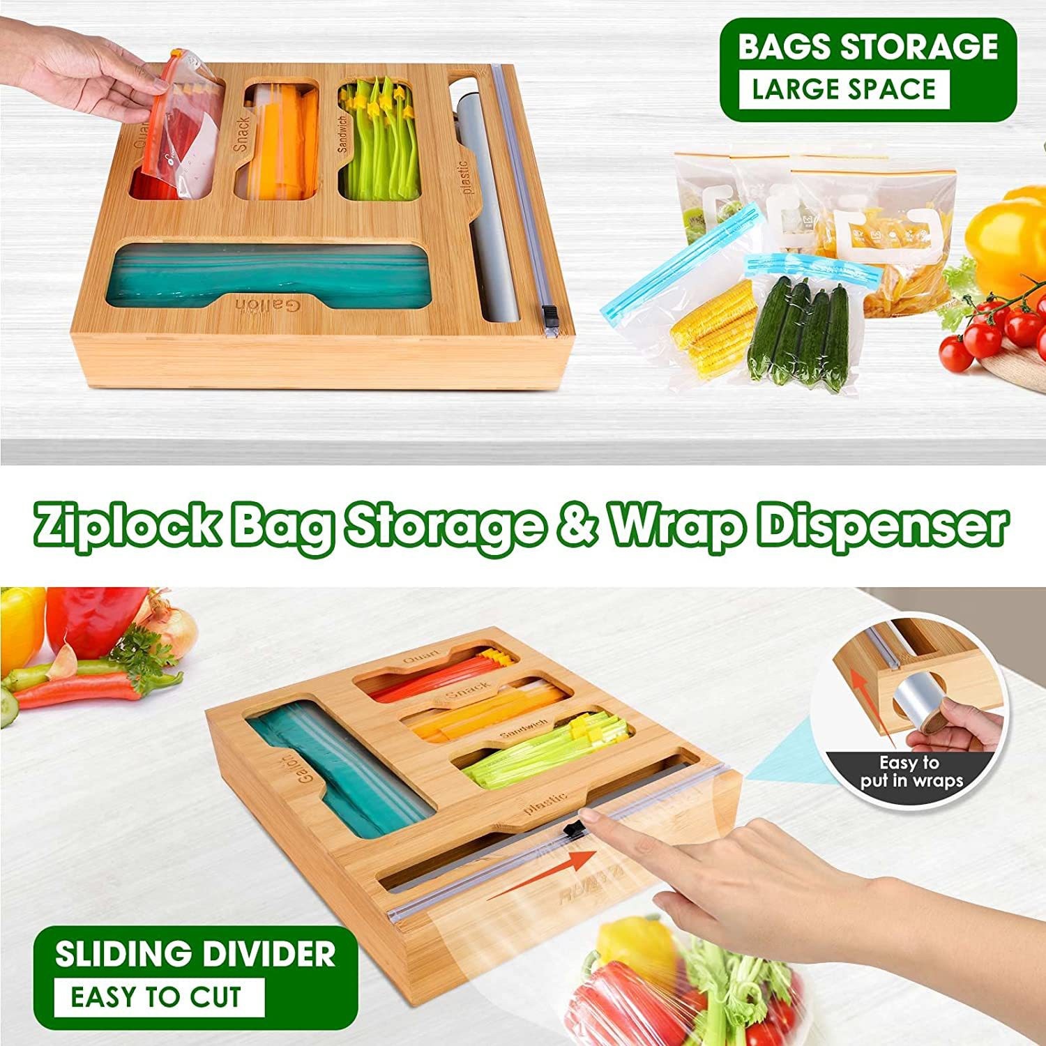 Bambusowy uchwyt na torebkę na – Food Storage Dispenser recenzja i cena